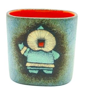 Studio Art Pottery Matches or Toothpick Holder Signed by Artist Canada